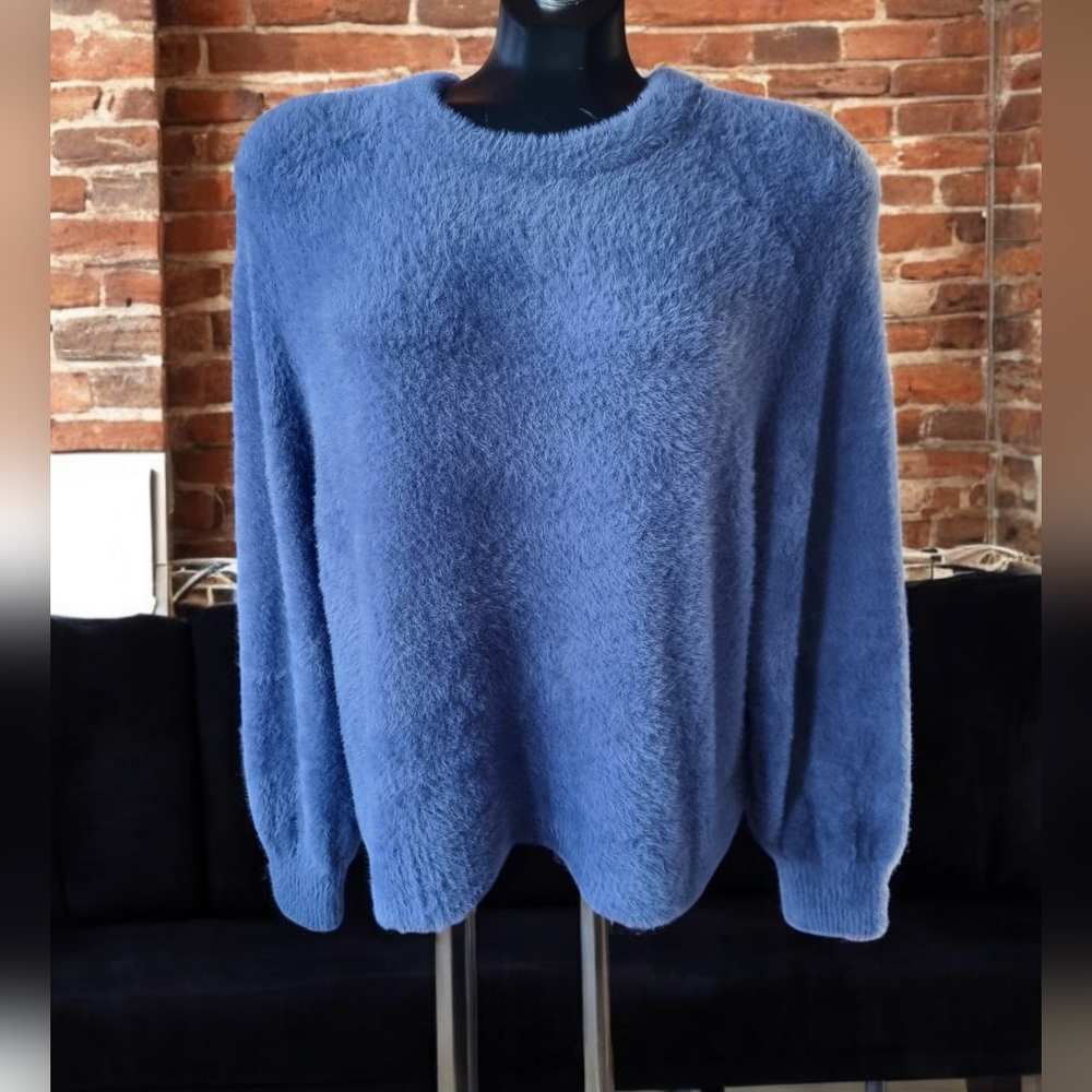 🆕️ Aerie Flurry Super Soft & Cozy Oversized Periwinkle Blue Crew Sweater